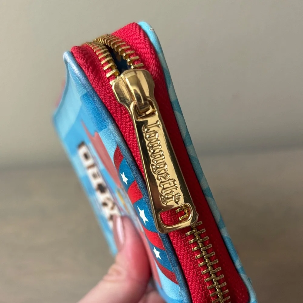 Disney Loungefly Dumbo Blue Wallet with Red Zip - Picture 2 of 6